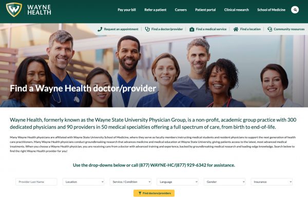 Wayne Health: Providers Page